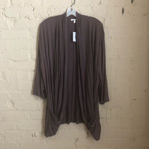 Slouchy pocket 3/4 length sleeve cardigan